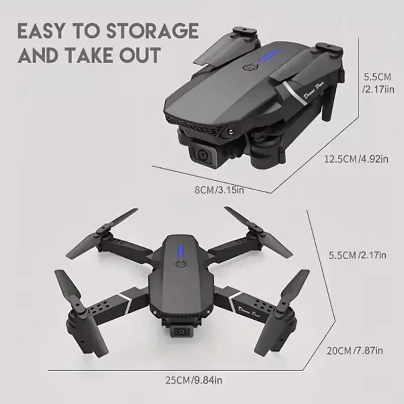 AeroSnap E88 4K - WIFI FPV, HD 4K Camera, Altitude Hold